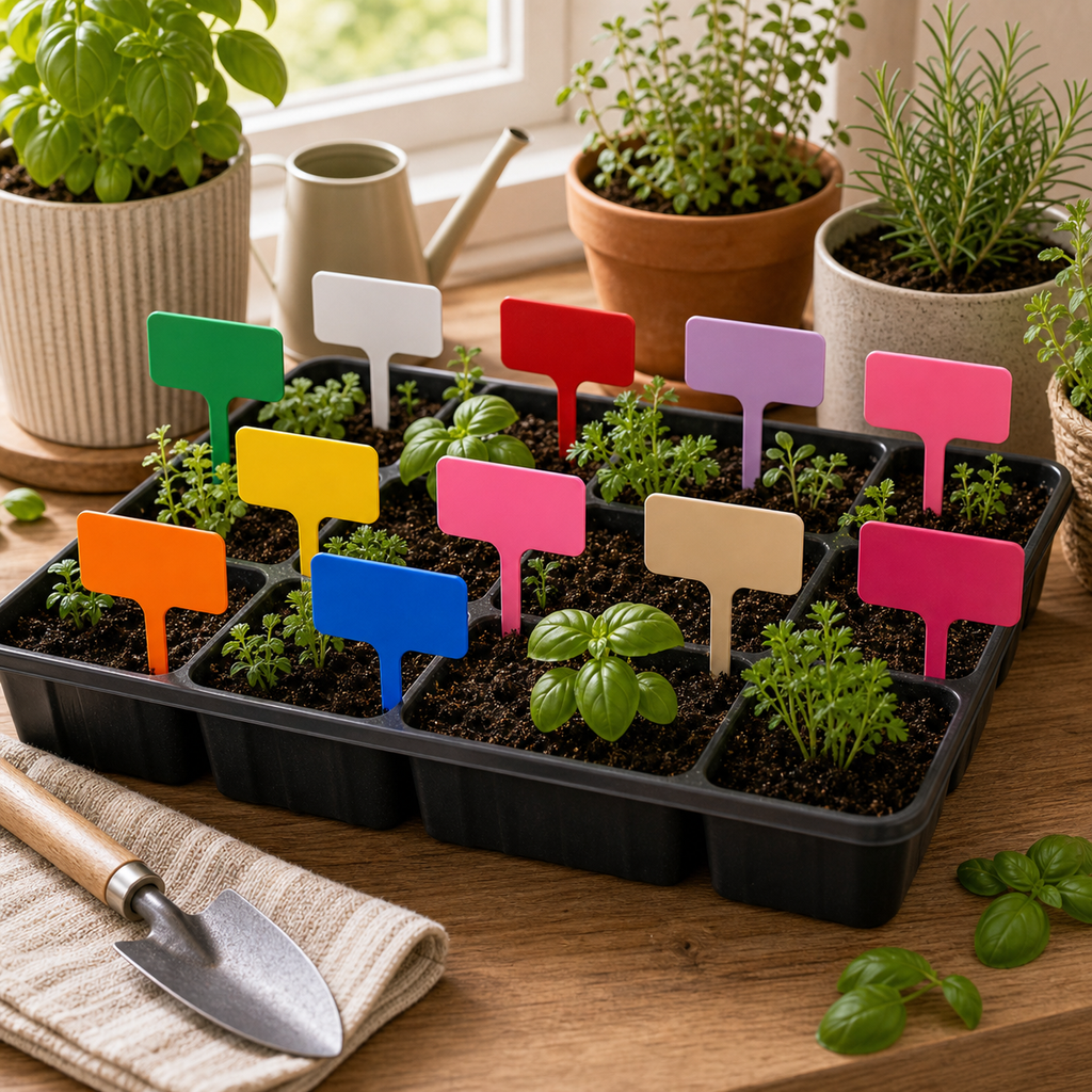 Cozy Haven T-Shaped Plant Labels lifestyle image 21 for Mixed Colors / 9.8 x 4.9 cm / 30 Piece Set; Mixed Colors / 9.8 x 4.9 cm / 50 Piece Set; Mixed Colors / 9.8 x 4.9 cm / 100 Piece Set
