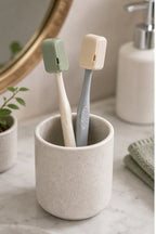 Cozy Haven Toothbrush Head Covers - 2 Piece Set styled bathroom view 1