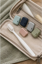 Cozy Haven Toothbrush Head Covers - 2 Piece Set styled bathroom view 2