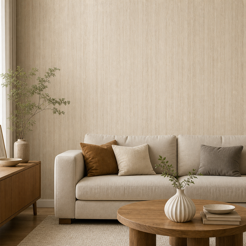 Cozy Haven Travertine Peel and Stick Wall Mural Panels