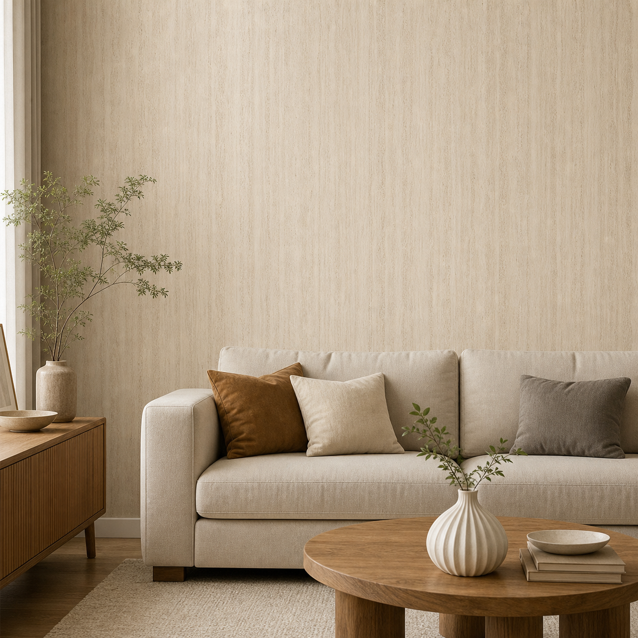 Cozy Haven Travertine Peel and Stick Wall Mural Panels