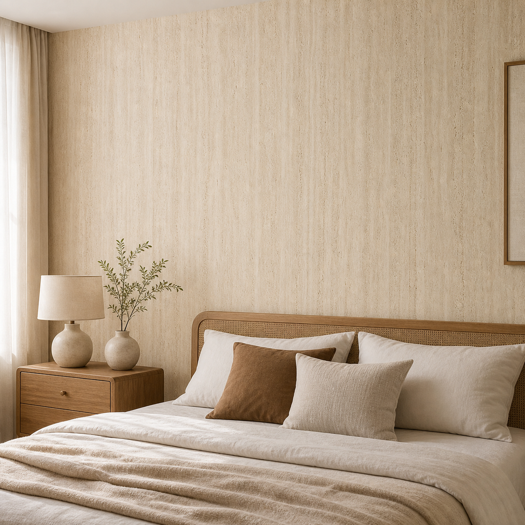 Cozy Haven Travertine Peel and Stick Wall Mural Panels