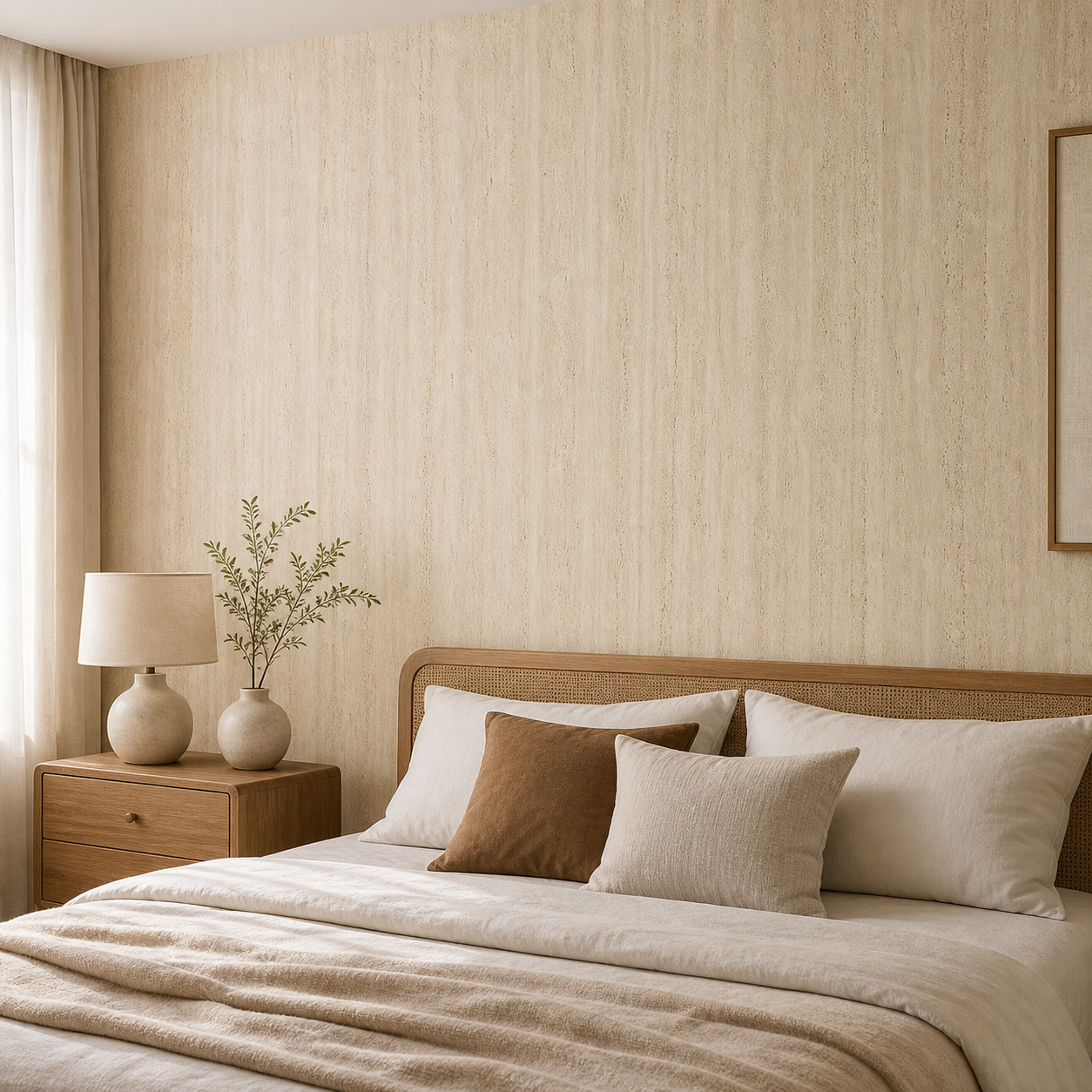 Cozy Haven Travertine Peel and Stick Wall Mural Panels