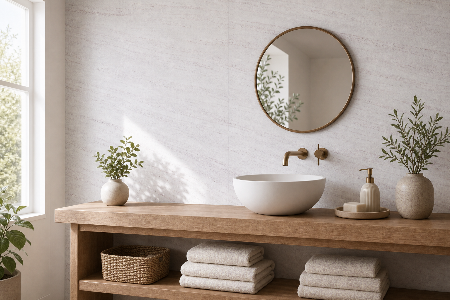 Cozy Haven Travertine Peel and Stick Wall Mural Panels - cold white - Cozy Haven product photo