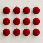 Cozy Haven Velvet Ornament Set (12-Piece) — detail view