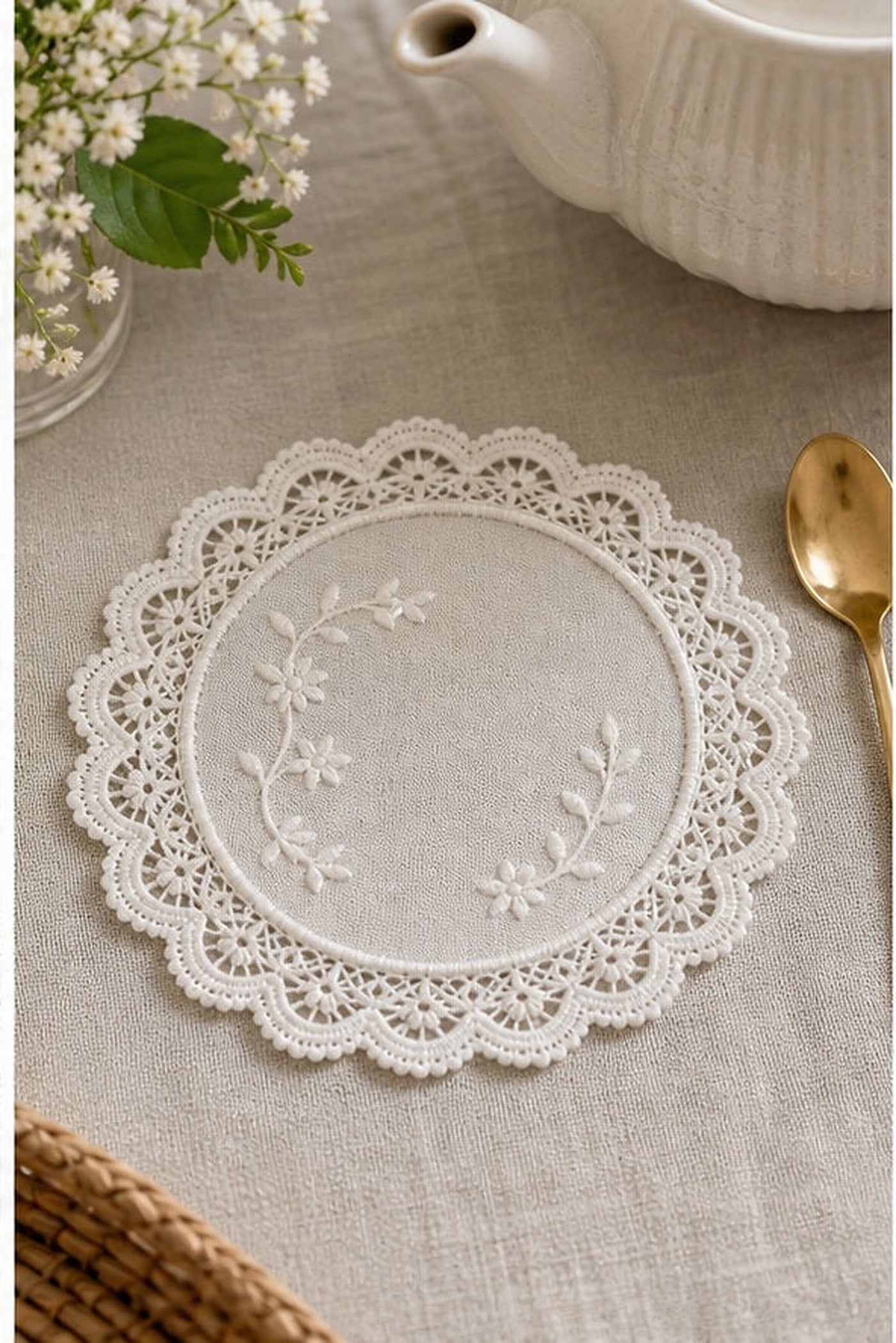 Cozy Haven Vintage Lace Coaster Mat lifestyle image 2