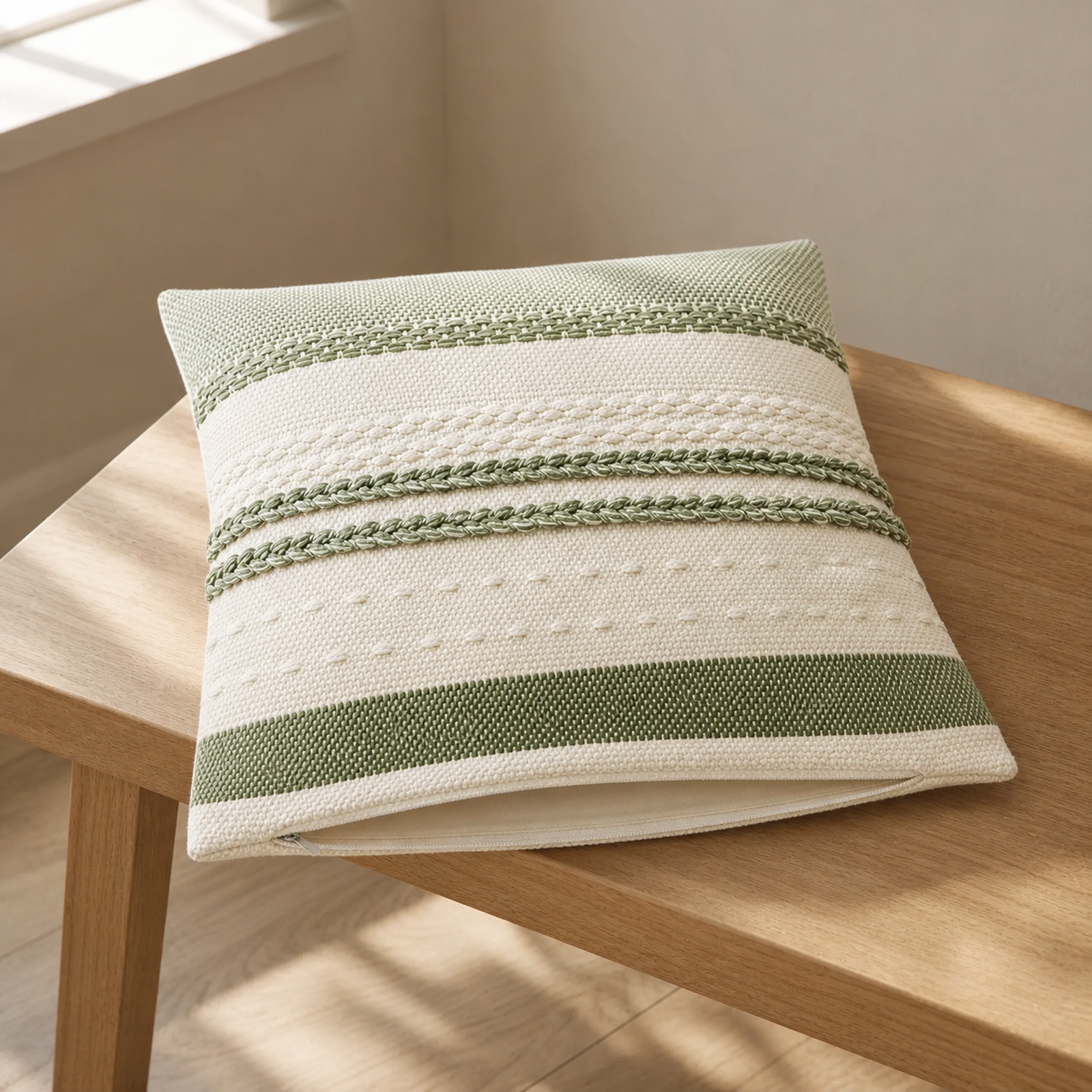 Cozy Haven Vintage Moroccan Velvet Throw Pillow Cover — Green — detail view