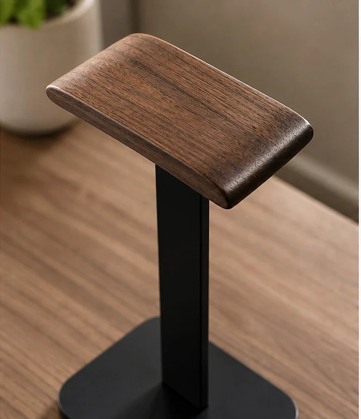 Cozy Haven Walnut Headphone Stand lifestyle image 2