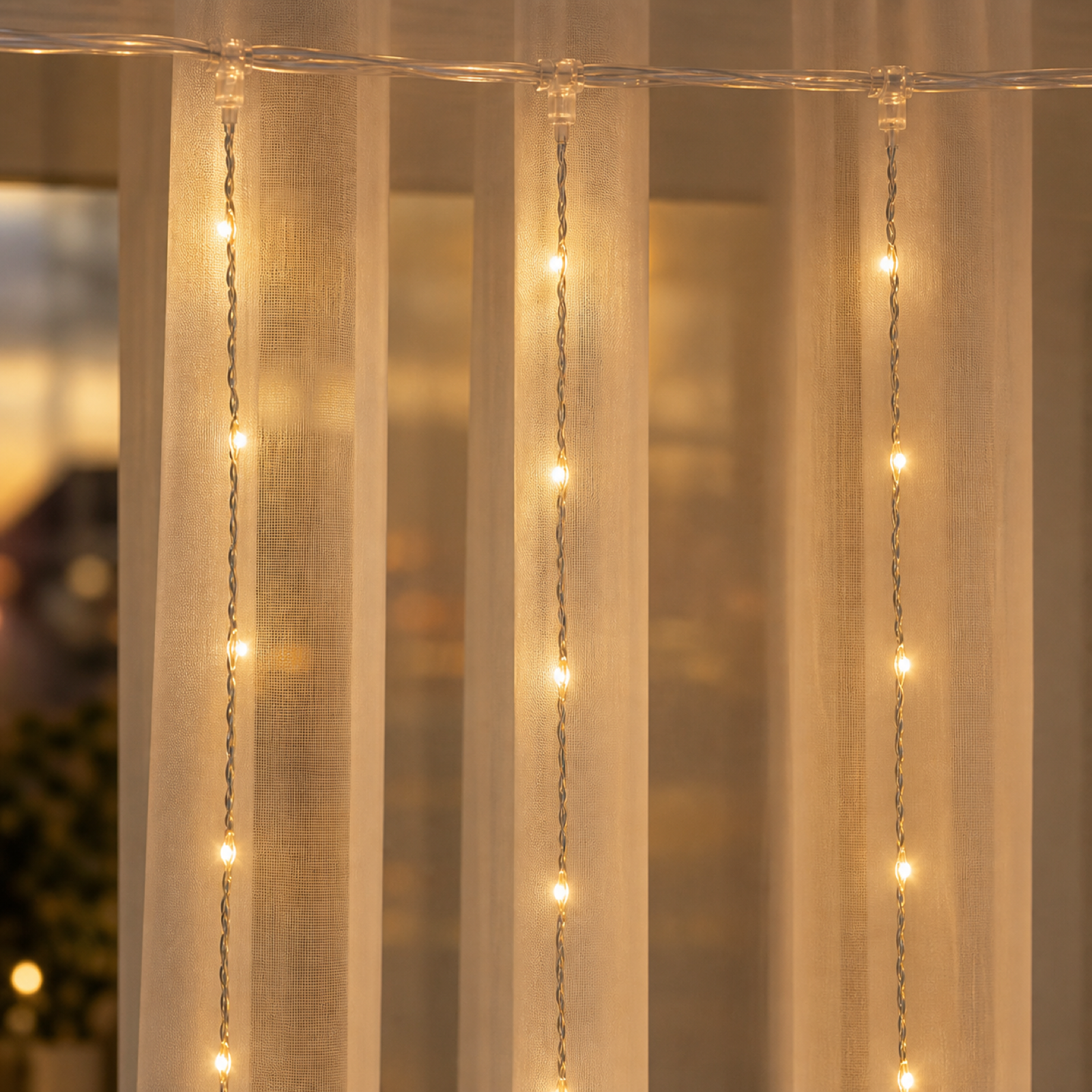 Cozy Haven Warm LED Curtain Lights — detail view