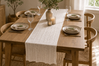 Cozy Haven White Gauze Table Runner - 50 x 135 cm