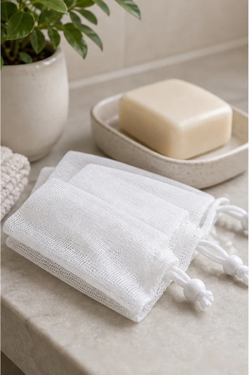 Cozy Haven White Mesh Soap Saver Bags - 10 Piece Set lifestyle image 2