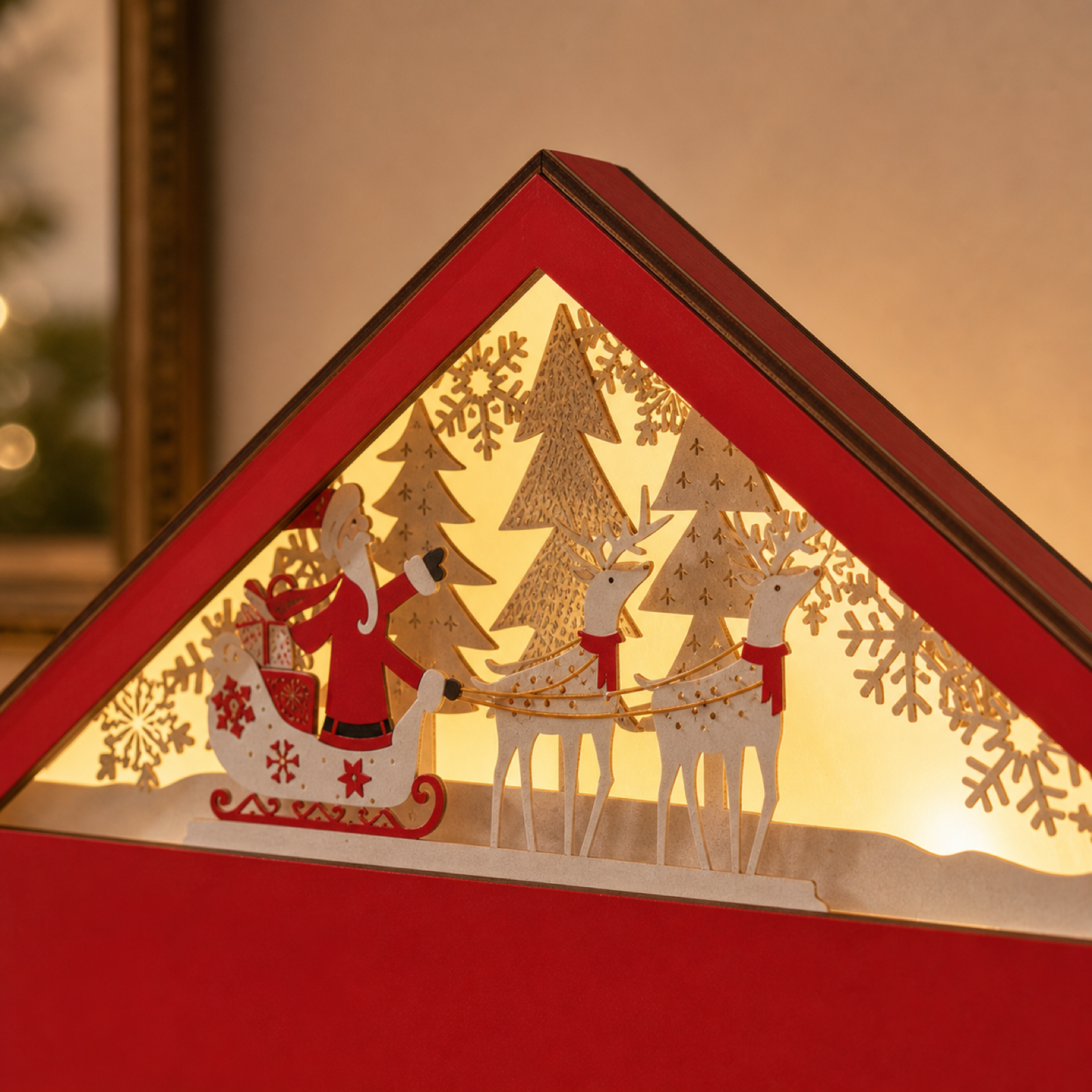Cozy Haven Wooden Advent Calendar — 24 Drawers — angle view