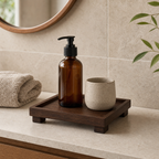 Cozy Haven Wooden Square Bathroom and Storage Tray in Coffee