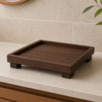 Cozy Haven Wooden Square Bathroom and Storage Tray — detail view