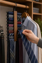 Cozy Haven Brown Wood-Look Tie Organizer Rack product photo 3