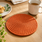 Cozy Haven Woven Coaster and Placemat - Orange