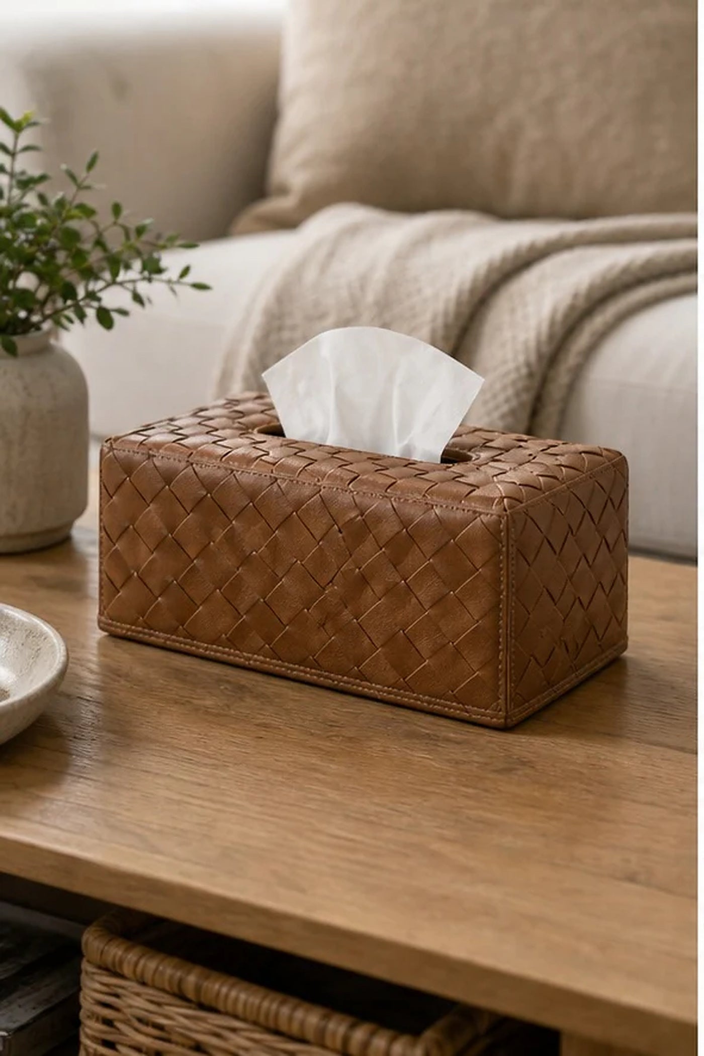 Cozy Haven Woven Tissue Box Cover lifestyle image 1
