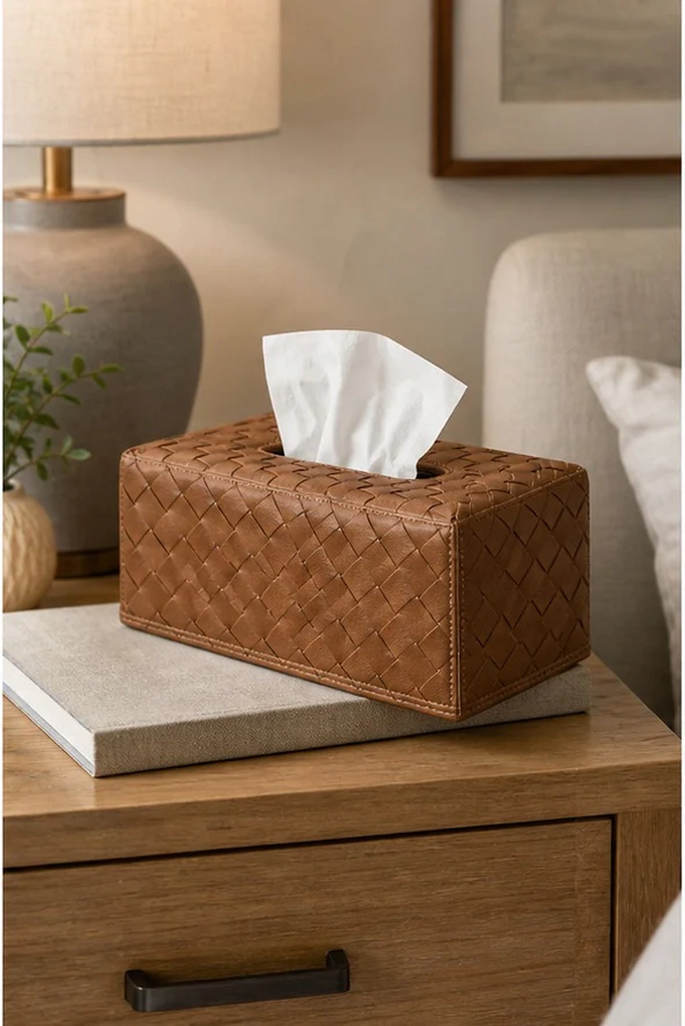 Cozy Haven Woven Tissue Box Cover lifestyle image 2