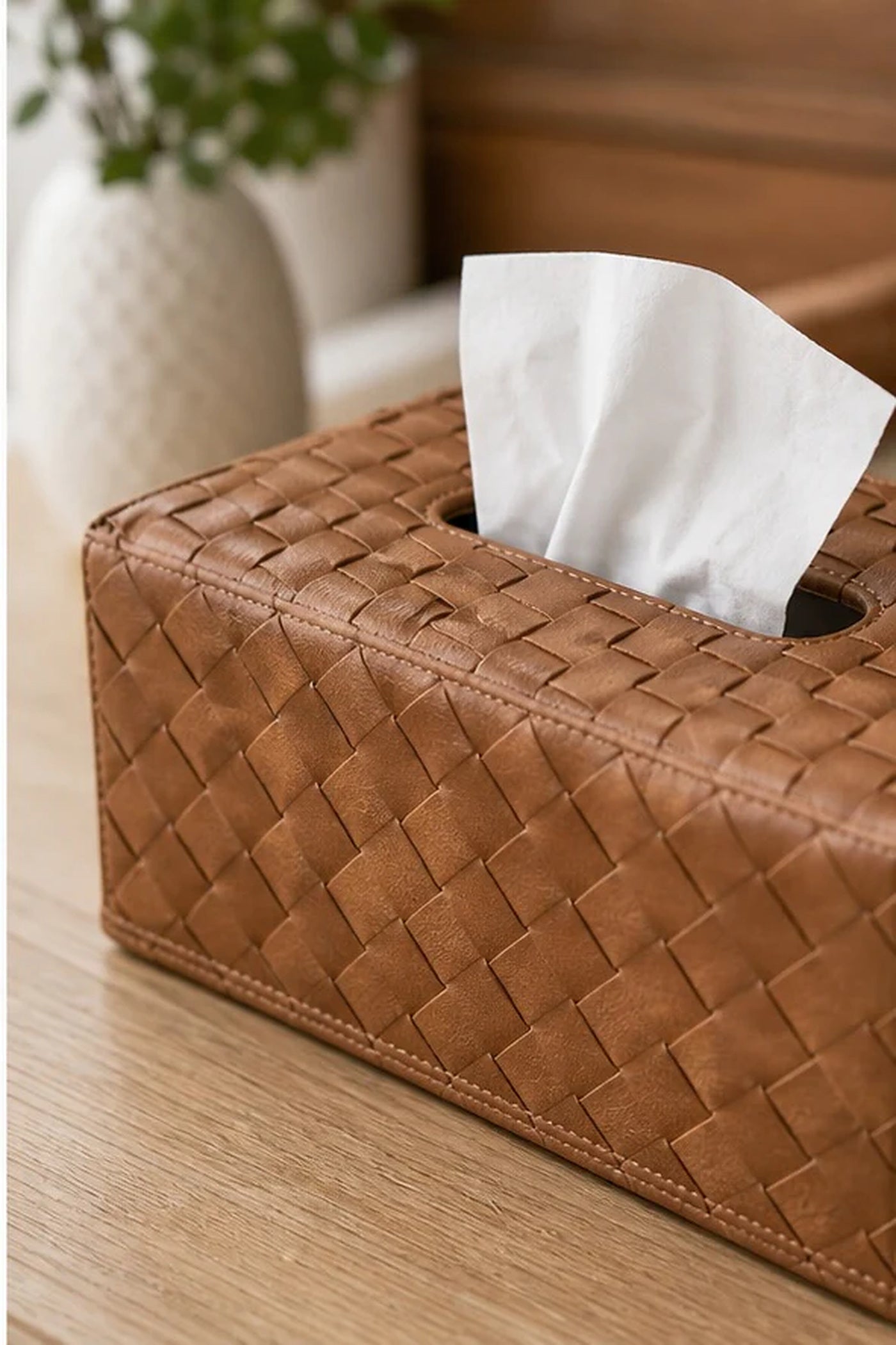 Cozy Haven Woven Tissue Box Cover lifestyle image 3