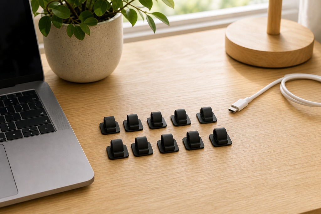 Cozy Haven Adhesive Cable Tie Clips - Black / 10-Piece Set lifestyle image
