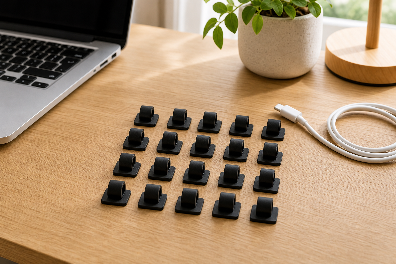 Cozy Haven Adhesive Cable Tie Clips - Black / 20-Piece Set lifestyle image