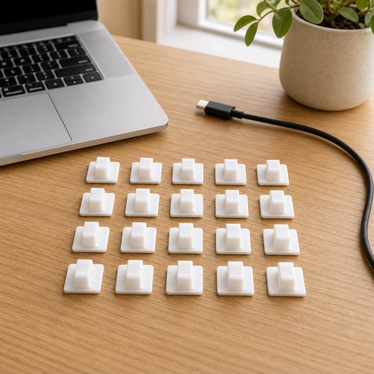 Cozy Haven Adhesive Cable Tie Clips - White / 20-Piece Set lifestyle image