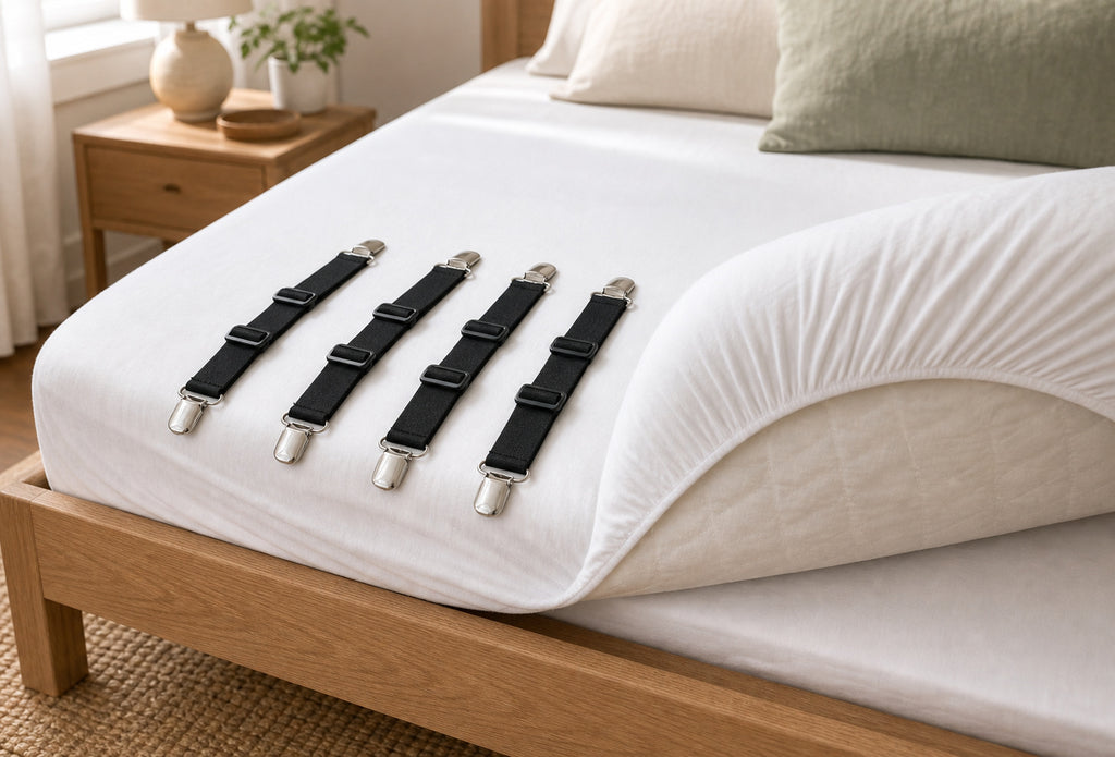 Cozy Haven Bed Sheet Straps Black / 4-Piece Set exact count lifestyle
