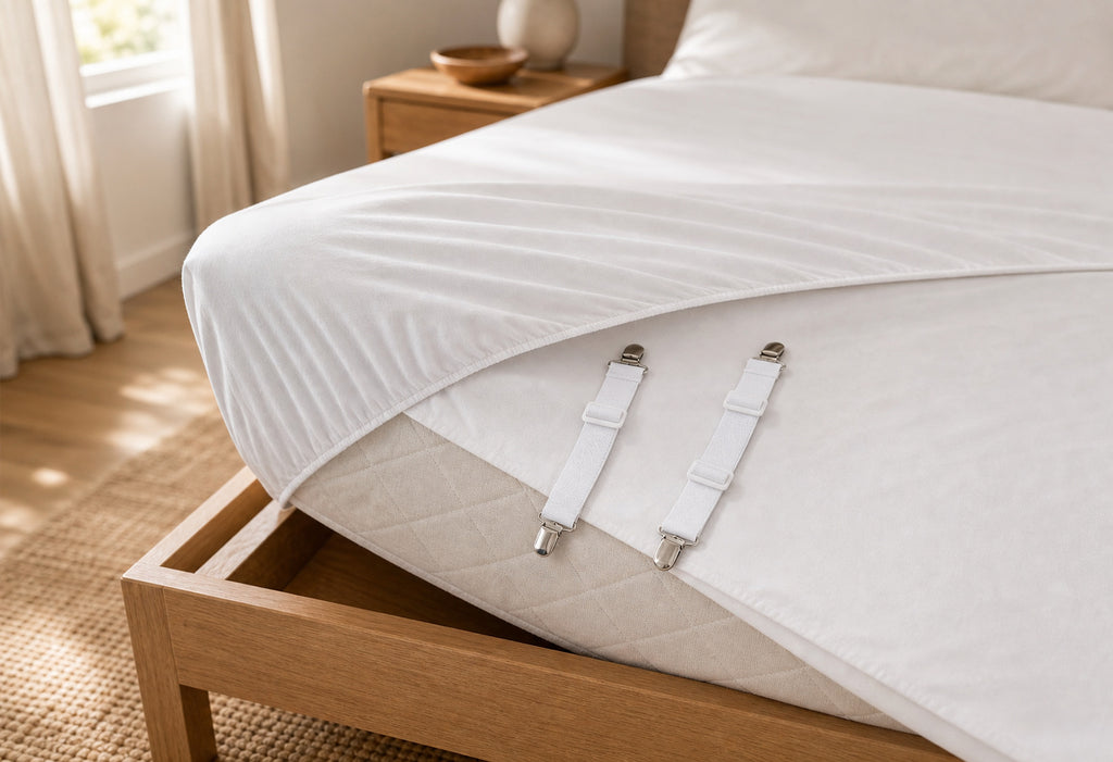 Cozy Haven Bed Sheet Straps White / 2-Piece Set exact count lifestyle