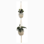 Cozy Haven Boho Macrame Hanging Planter - Style 11 - Double Pot Hanger