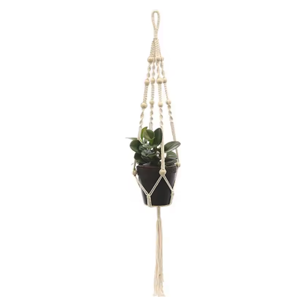 Cozy Haven Boho Macrame Hanging Planter - Style 1 - Simple Macrame Hanger