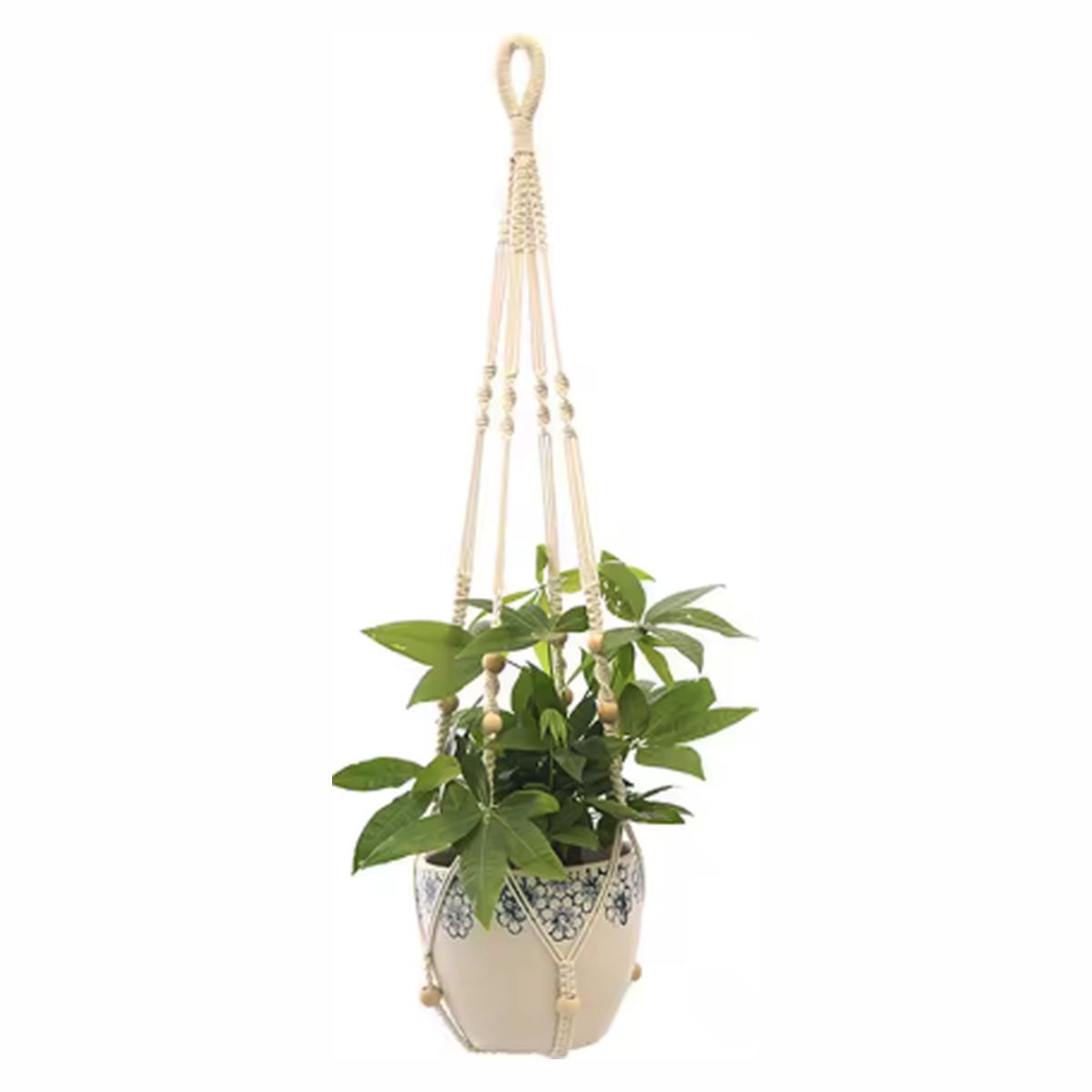 Cozy Haven Boho Macrame Hanging Planter - Style 5 - Natural Macrame Hanger