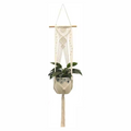 Cozy Haven Boho Macrame Hanging Planter - Style 7 - Wood-Bar Hanger
