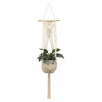 Cozy Haven Boho Macrame Hanging Planter - Style 7 - Wood-Bar Hanger