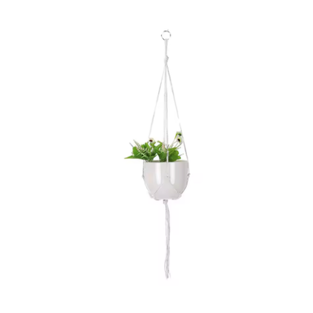 Cozy Haven Boho Macrame Hanging Planter - Style 9 - Compact Macrame Hanger