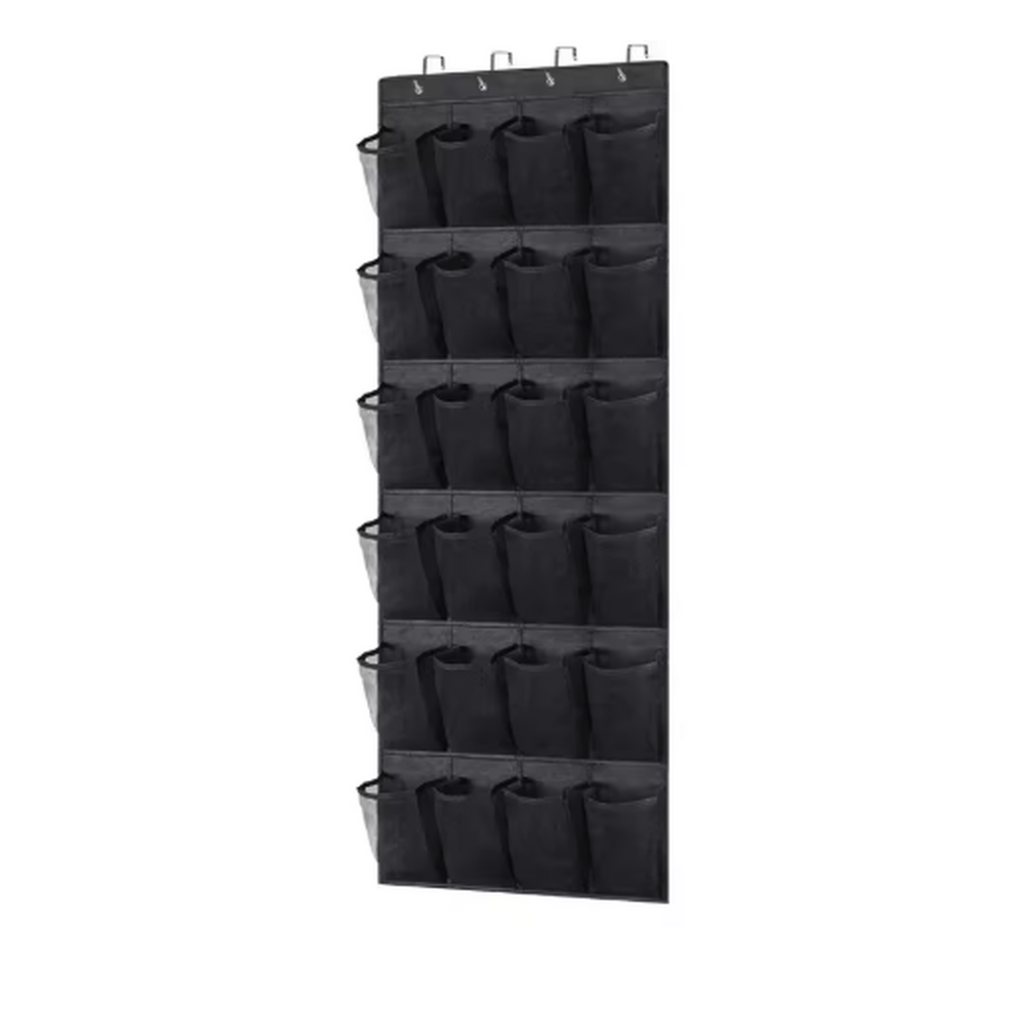 Cozy Haven Closet Over Door Hanging Organizer - Black / 24 Pockets
