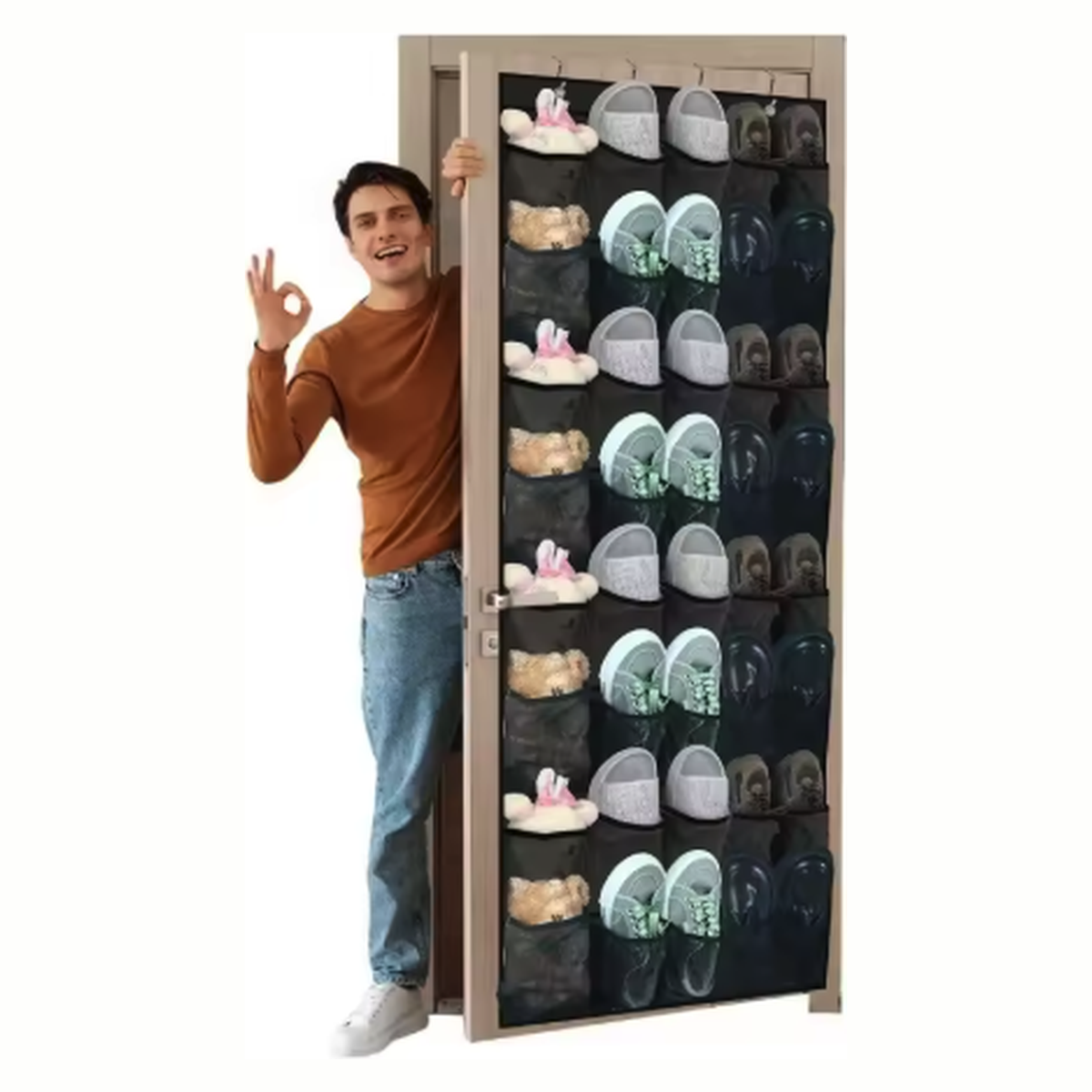 Cozy Haven Closet Over Door Hanging Organizer - Black / 40 Pockets