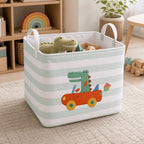 Crocodile square medium handled toy storage basket in a playroom