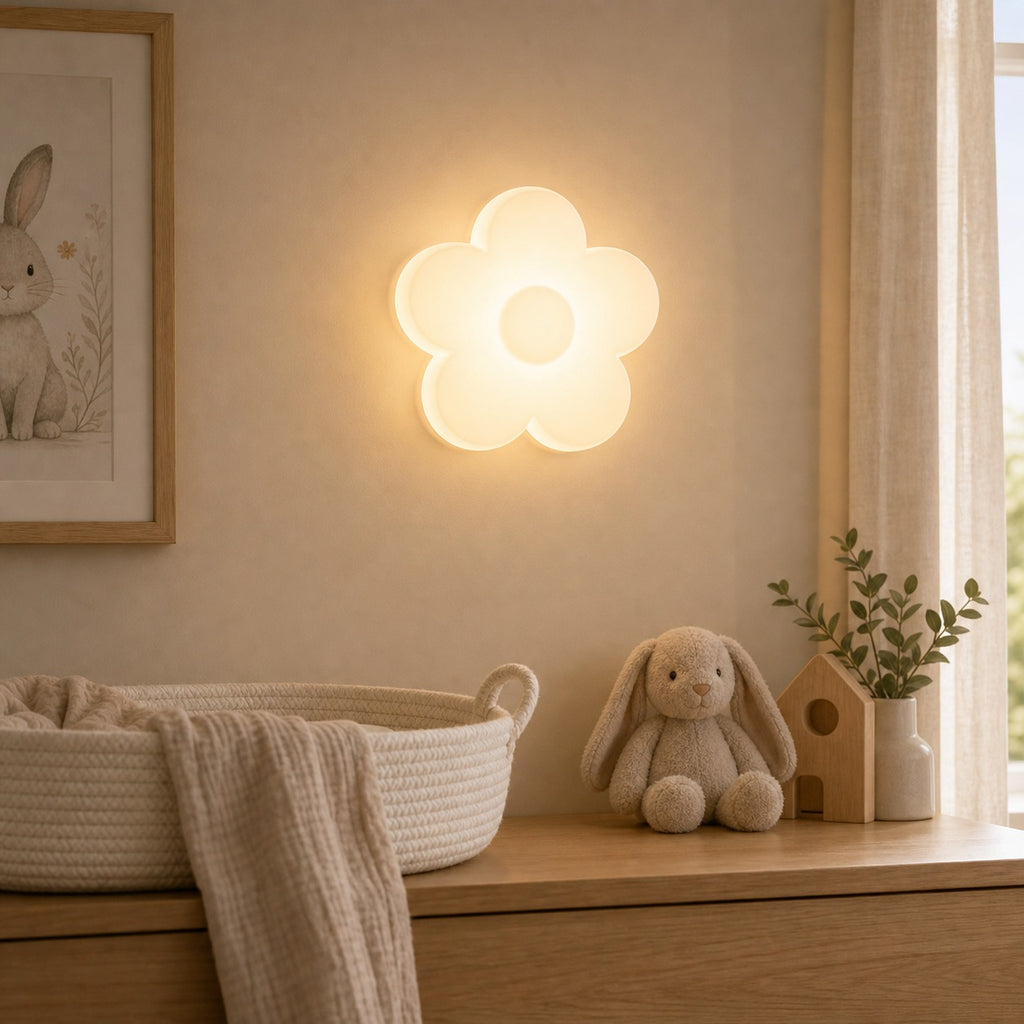 Cozy Haven Nursery Wall Night Light - Cloud, Star, Flower and Shell lifestyle image 3 for Flower / 3-Color Temperature; Flower / Remote Control