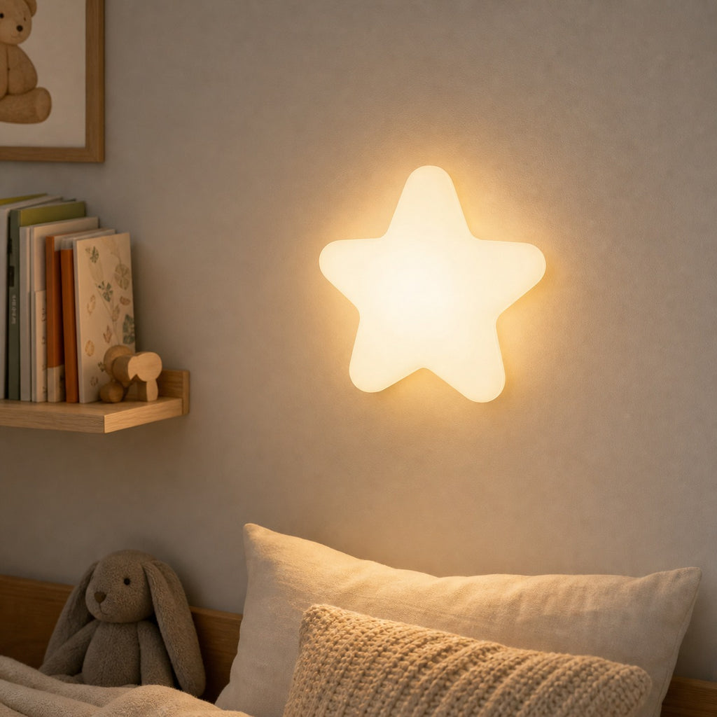 Cozy Haven Nursery Wall Night Light - Cloud, Star, Flower and Shell lifestyle image 2 for Star / 3-Color Temperature; Star / Remote Control