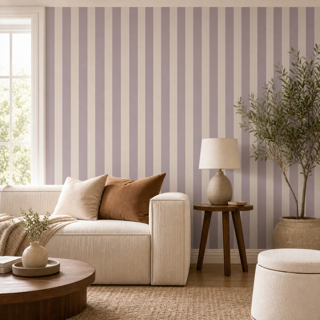Cozy Haven Stripe Peel and Stick Wall Mural Panels - multicolor stripe peel and stick wall mural room view