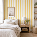 Cozy Haven Stripe Peel and Stick Wall Mural Panels - yellow stripe peel and stick wall mural room view
