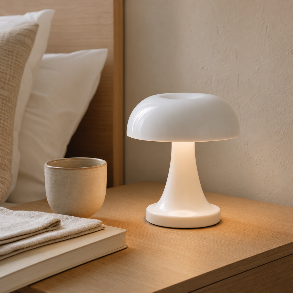 Cozy Haven Dimmable LED Mushroom Table Lamp lifestyle image 1 for White