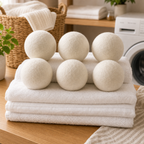 Cozy Haven Natural Wool Dryer Balls - 6 piece set lifestyle