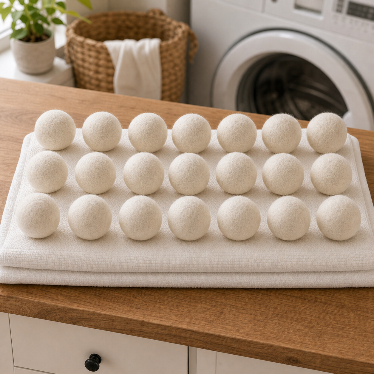 Cozy Haven Natural Wool Dryer Balls - 21 piece set lifestyle