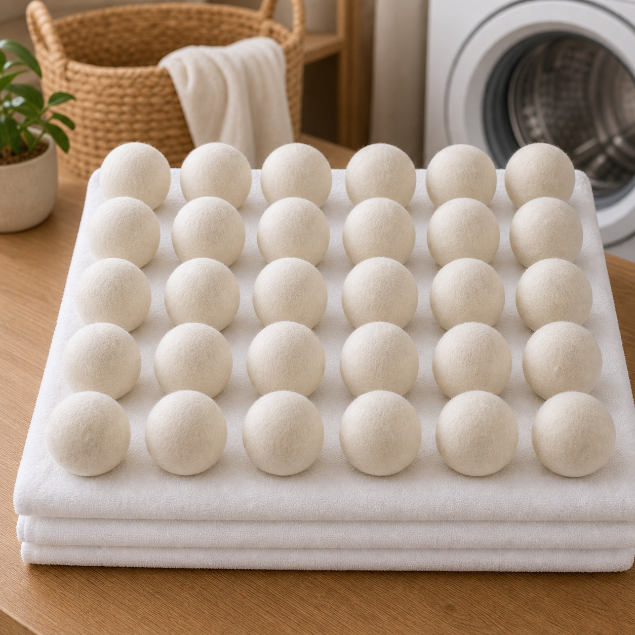 Cozy Haven Natural Wool Dryer Balls - 30 piece set lifestyle