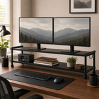 Cozy Haven Dual-Monitor Monitor Riser Shelf organized storage view 4