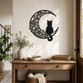 Cozy Haven Black Cat Moon Metal Wall Decor - Black Cat Moon Wall Decor