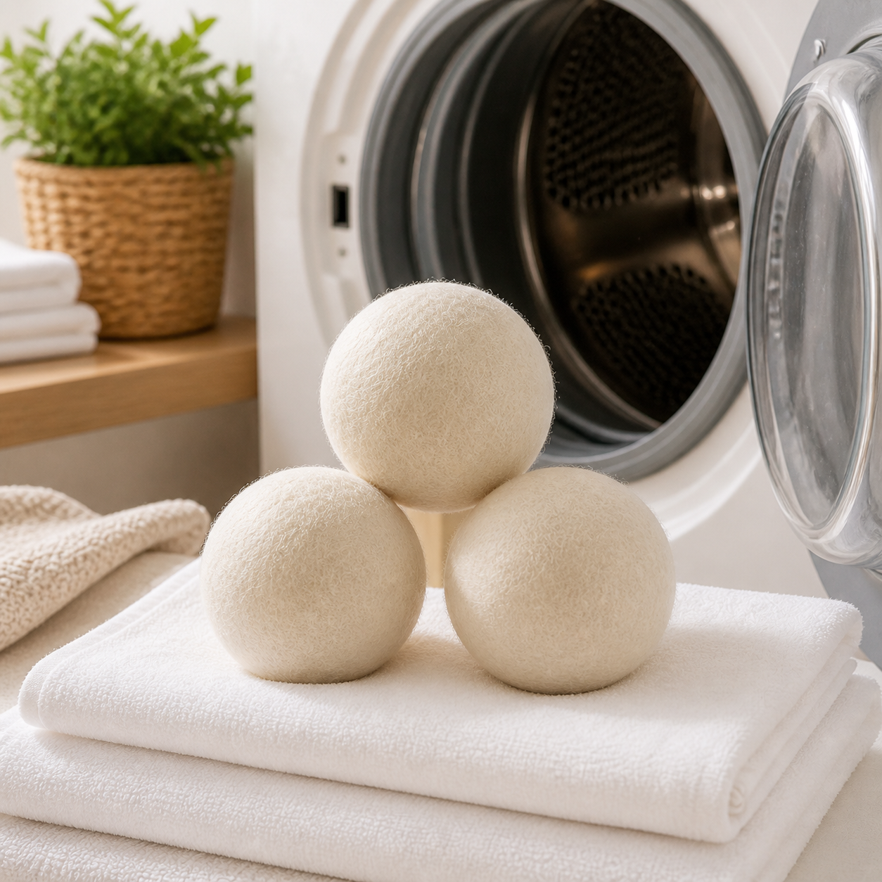 Cozy Haven Natural Wool Dryer Balls - exact 3-piece set