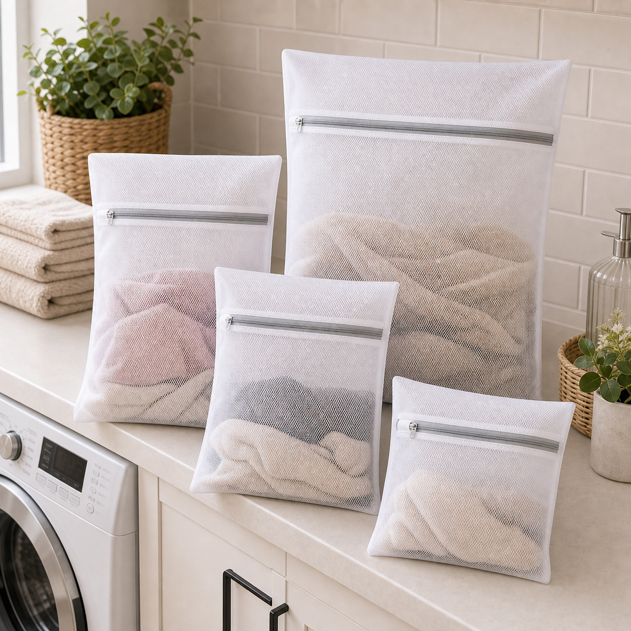 Cozy Haven Fine Mesh Laundry Wash Bags - exact 4-piece set