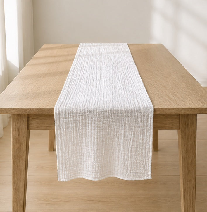 Cozy Haven White Gauze Table Runner - 50 x 135 cm lifestyle image 2